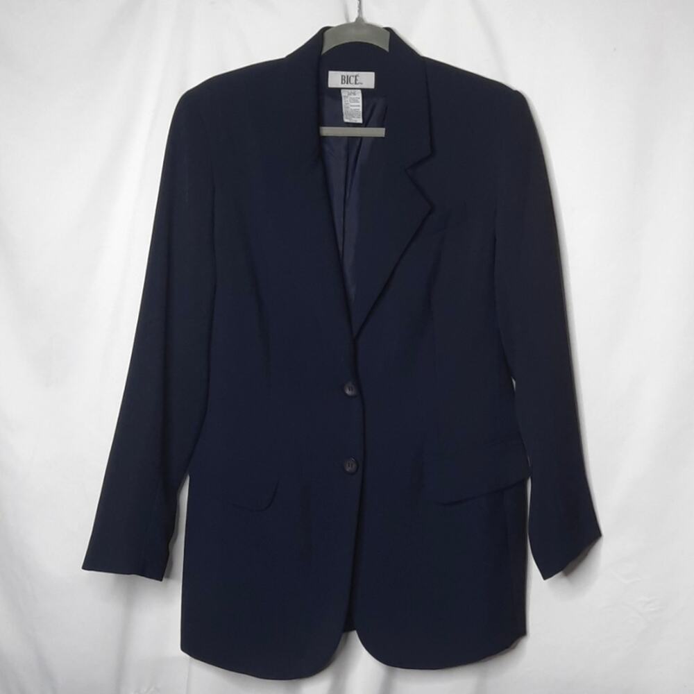 BICE Women's Navy Two Button Jacket Size 10